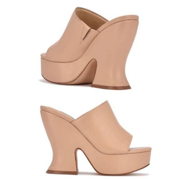 Nine West Women's Retro Platform‎ Slide Sandals  Party Heels Cocktail Shoes  $99 - Picture 1 of 7